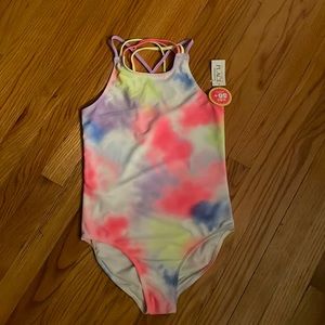 The Children Place sleeveless tie dye one piece swimsuit. Size XL (14)